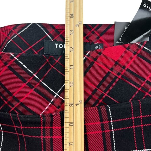 NEW Torrid Women's Plaid Pixie Pant Size 2R-2X Pull-on Red Black White Stretch - Picture 11 of 13
